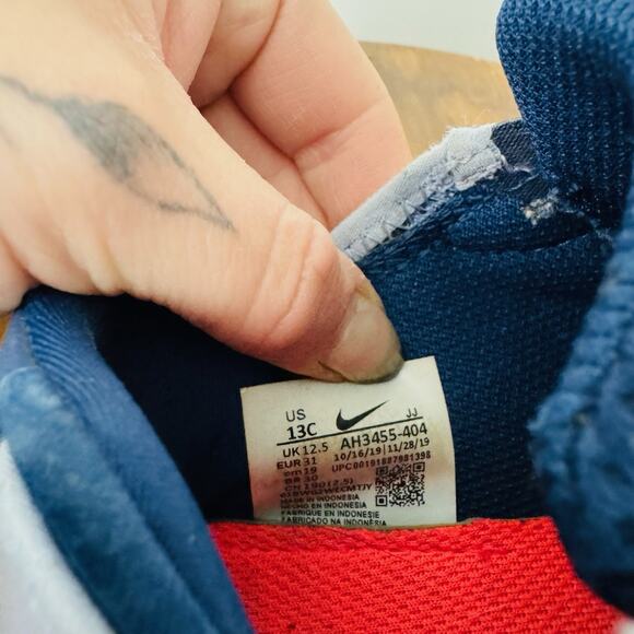 Nike Kids Free Run Blue Adjustable Strap Sneakers Boys Size 13 - Picture 8 of 9